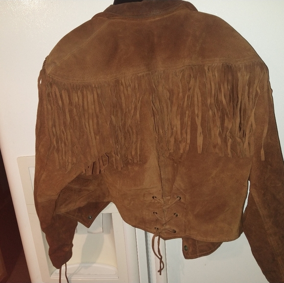 Wilson’s brown fringe leather coat small - Picture 5 of 14